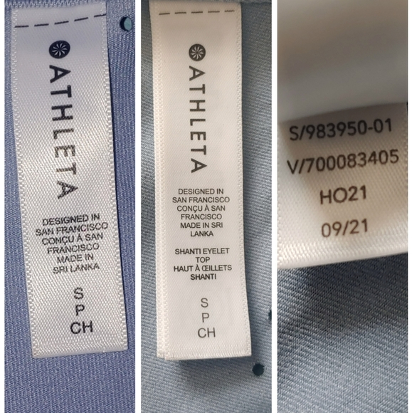 Athleta Shanti Eyelet Top Begonia Blue longsleeve - Picture 5 of 10